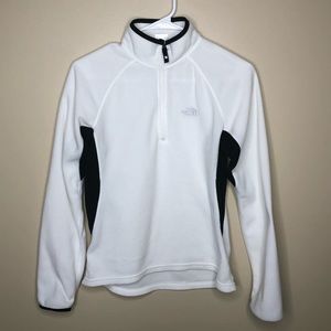 The north face medium white black zip pullover